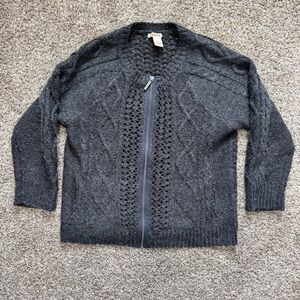 DKNY Charcoal Zip-Up Sweater